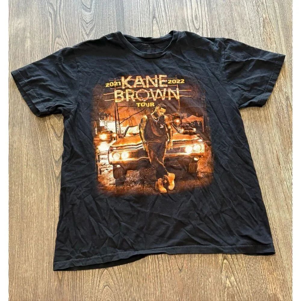 Kane Brown 2021-2022 Tour Country Mens T-Shirt Short Sleeve Cotton Black Size M